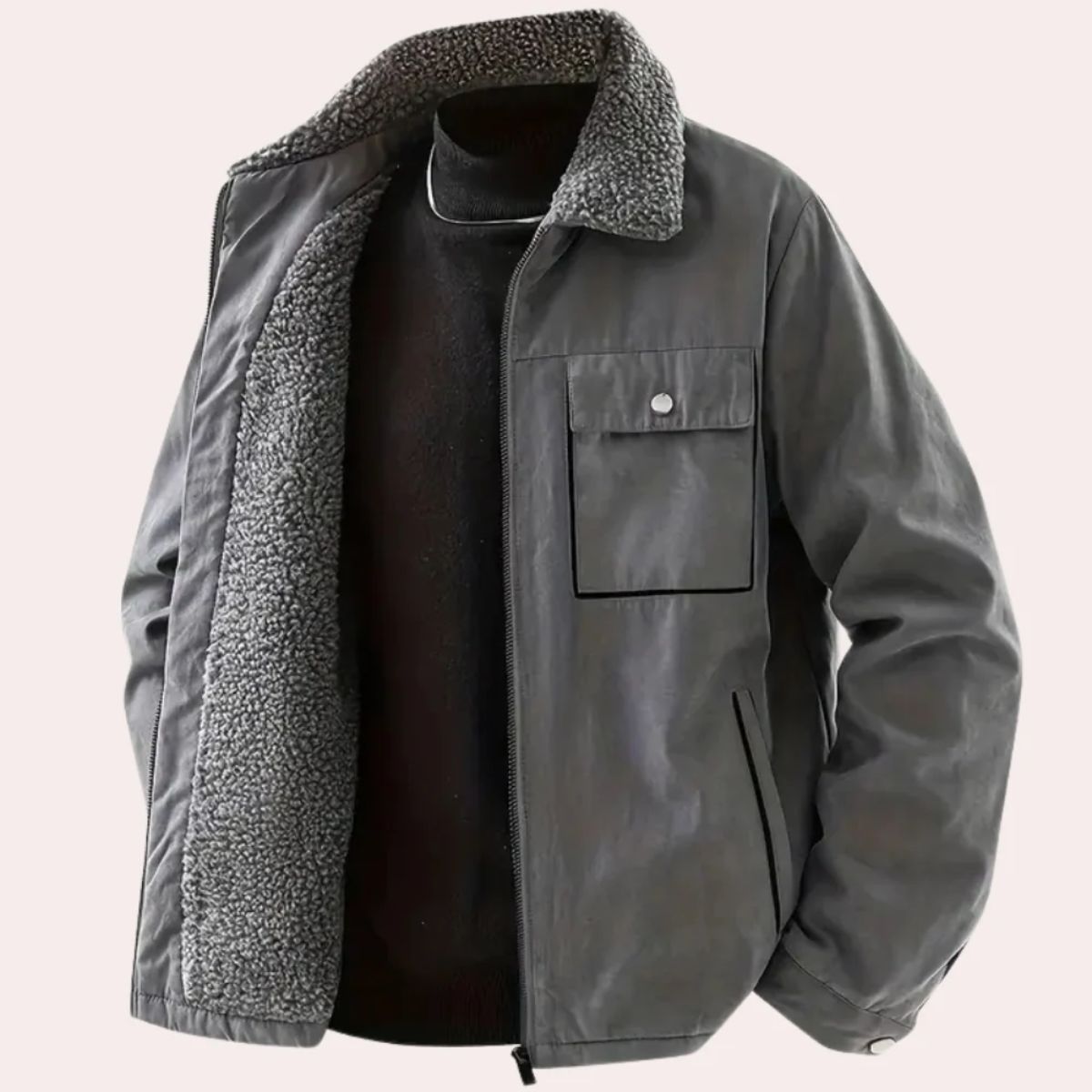 Warm Fleece Lined Mens Winter Parka Coat