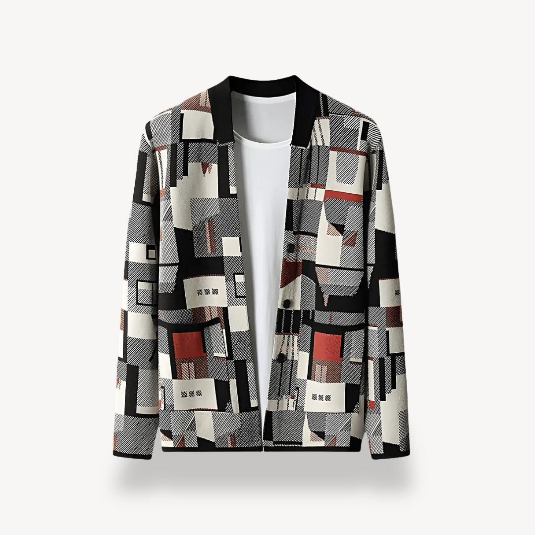 Stylish Graphic Knit Cardigan - OutfitLondon