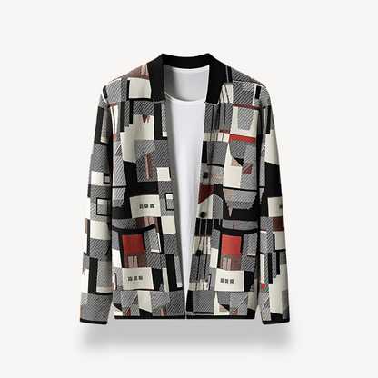 Stylish Graphic Knit Cardigan - OutfitLondon