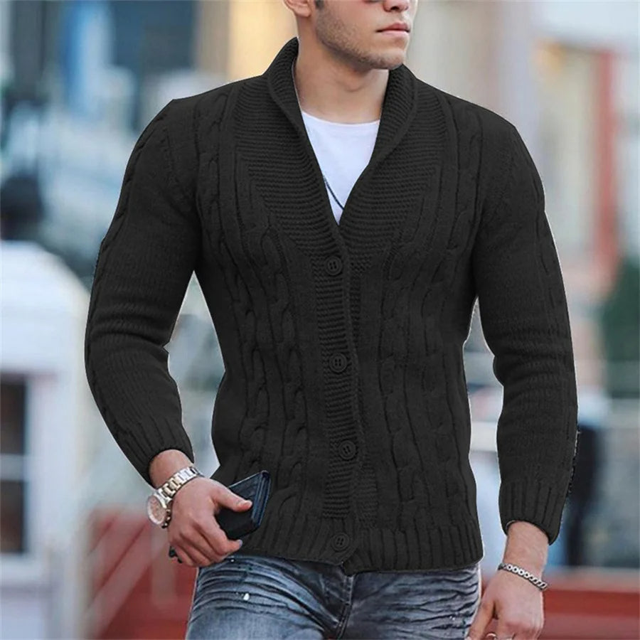 Soft Warm Mens Casual Cardigan Sweater - OutfitLondon