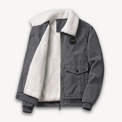Men's Fleece Lined Quilted Jacket - Warm Casual Parka Coat - OutfitLondon