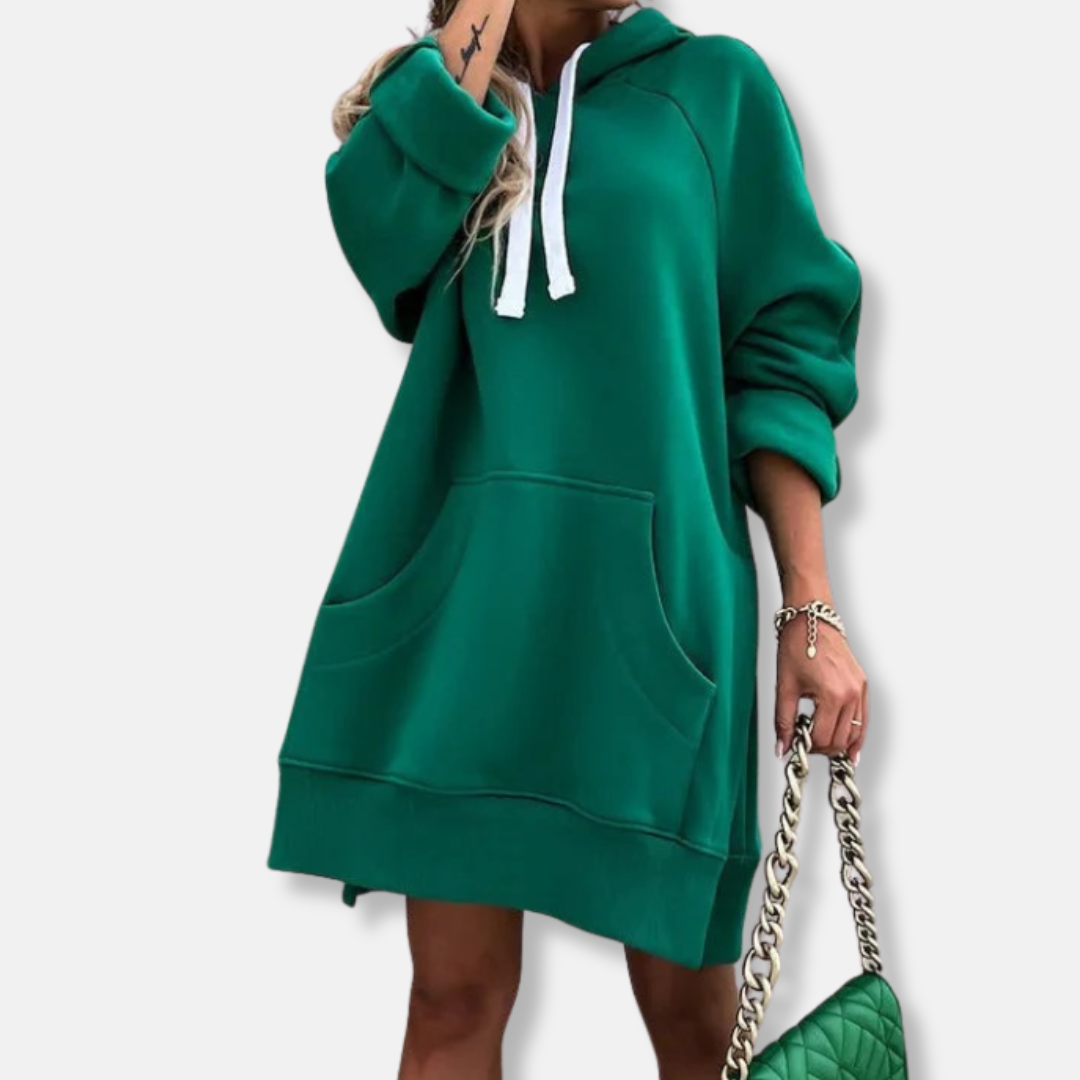 Relaxed Fit Women's Hooded Dress with Pockets