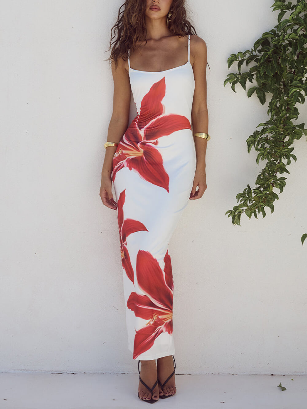 Colorful Exclusive Flower Print Maxi Dress - OutfitLondon