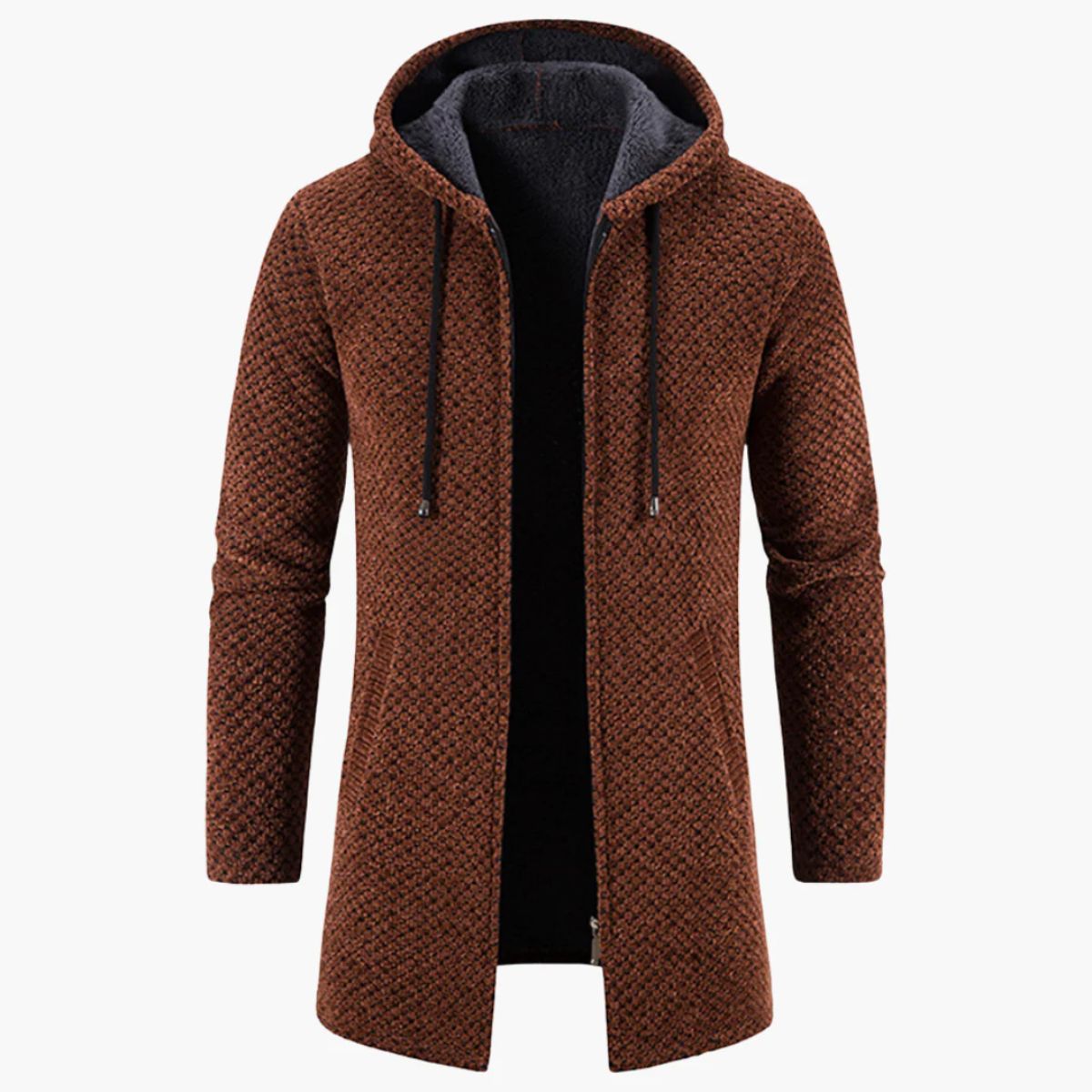 Relaxed Fit Mens Long Cardigan Sweater Coat