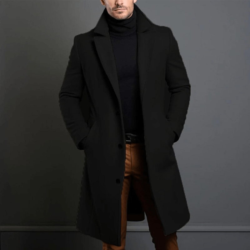 Men's Classic Warm Long Coat - OutfitLondon