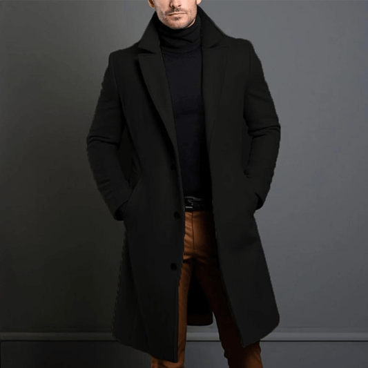 Men's Classic Warm Long Coat - OutfitLondon