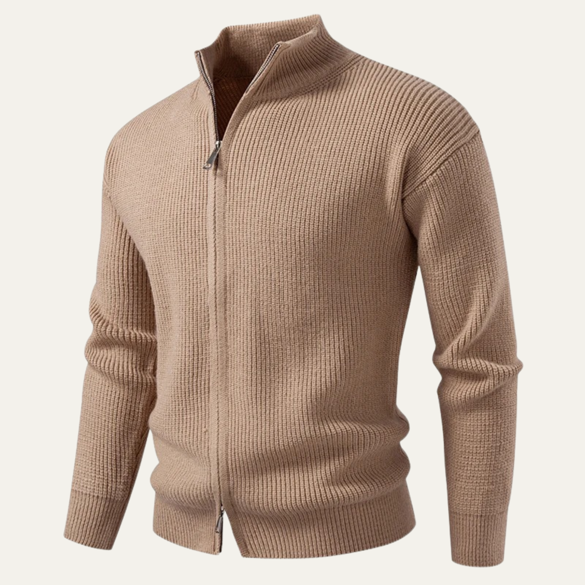 Warm Men's Knitted Crew Neck Cardigan Sweater - OutfitLondon