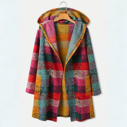 Warm Women's Plaid Hoodie Sweater Jacket