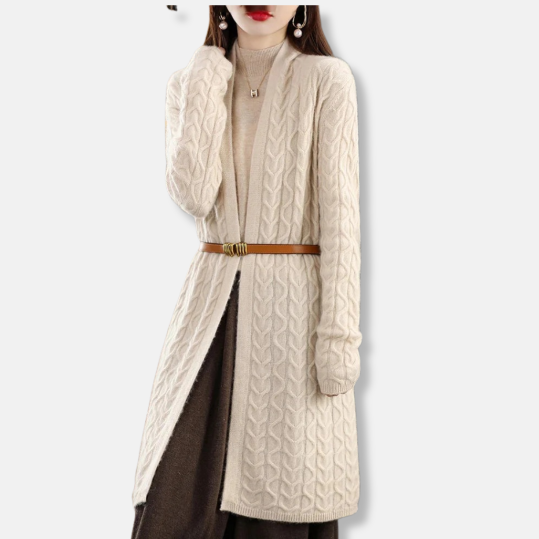 Cozy Oversized Wool Cardigan with Belted Waist