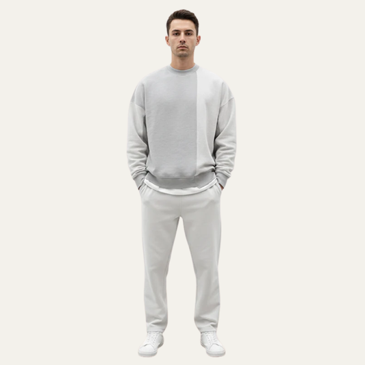 Relaxed Fit Crew Neck Sweatshirt With Raw Edge Detail - OutfitLondon