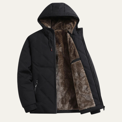 Warm Men's Fleece Lined Hooded Winter Parka Coat