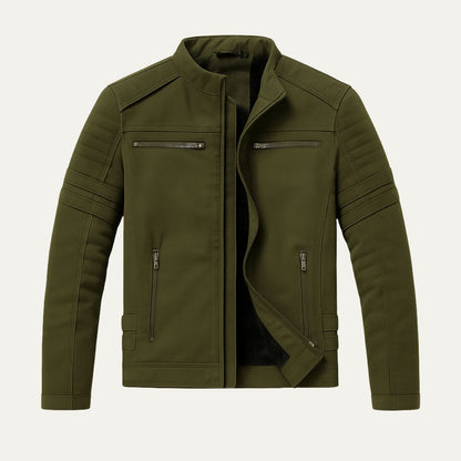 Classic Mens Genuine Leather Biker Jacket