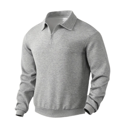 Warm Crew Neck Quarter Zip Sweater for Men