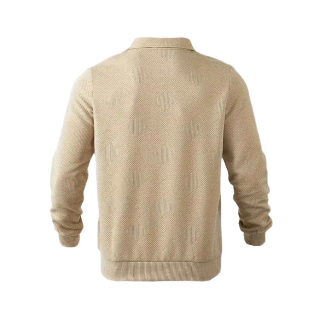 Warm Crew Neck Quarter Zip Sweater for Men