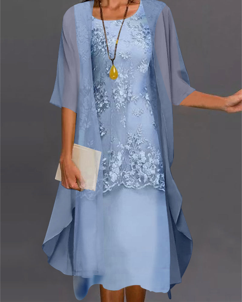 Elegant 2 Piece Chiffon Party Dress