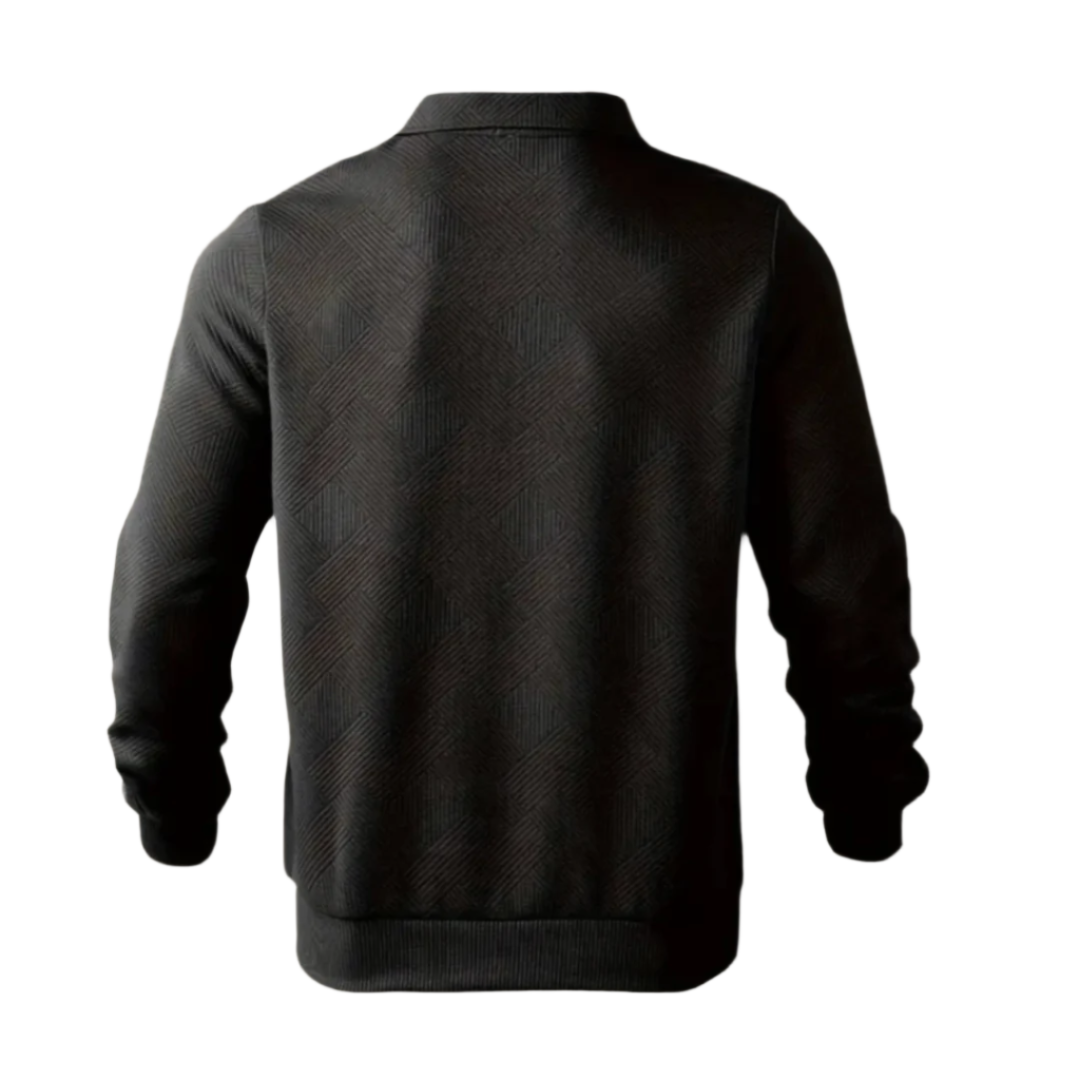 Warm Crew Neck Quarter Zip Sweater for Men