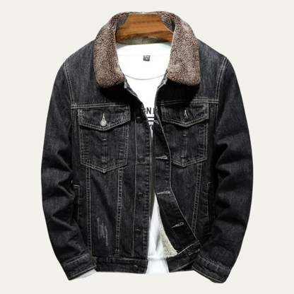 Warm Insulated Denim Jacket for Men - OutfitLondon