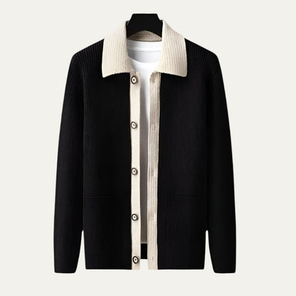 Men's Colorblock Button Cardigan Sweater
