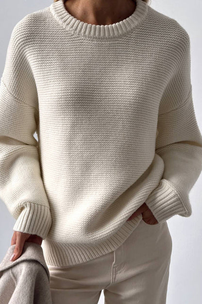 Warm Cream Women's Cashmere Knit Sweater