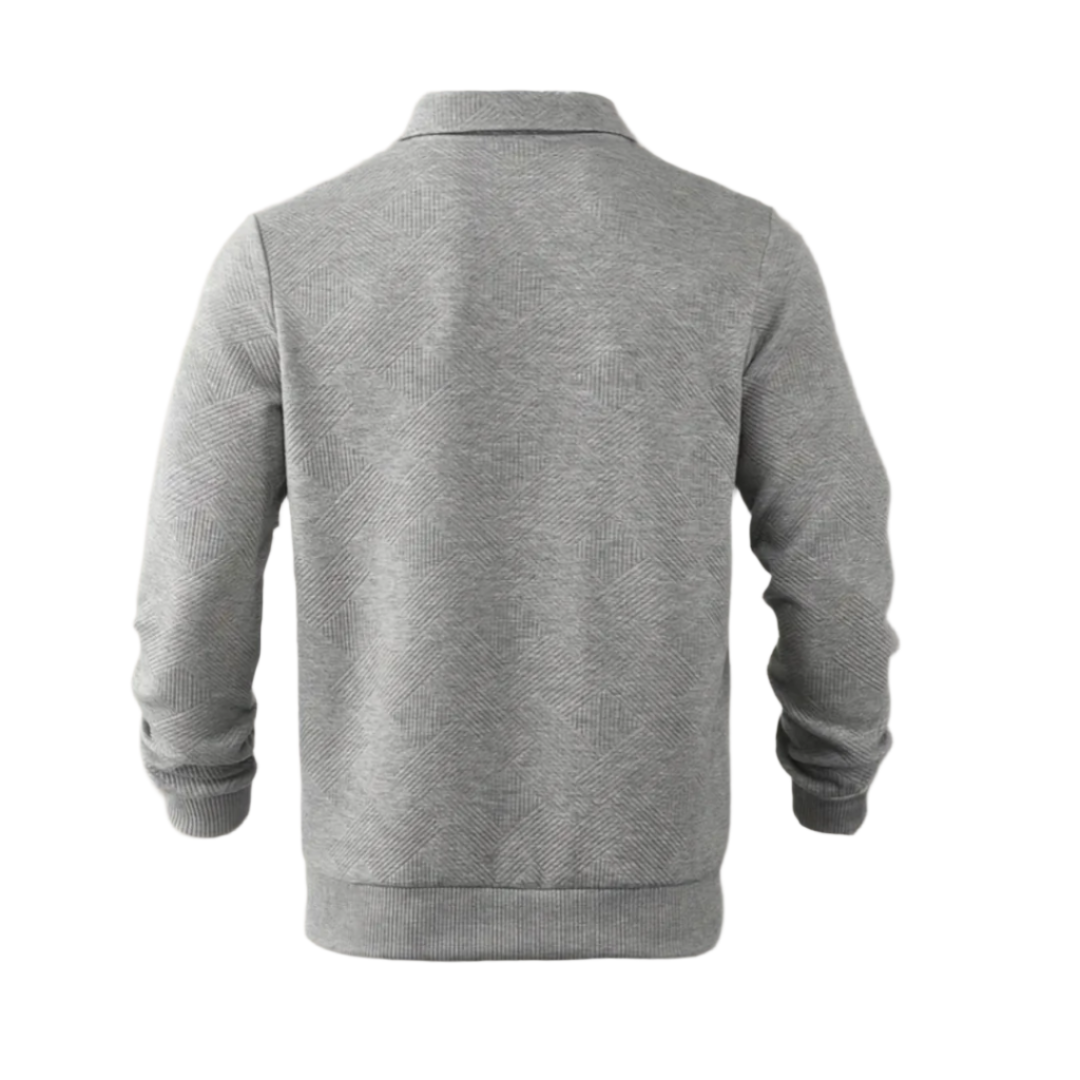 Warm Crew Neck Quarter Zip Sweater for Men