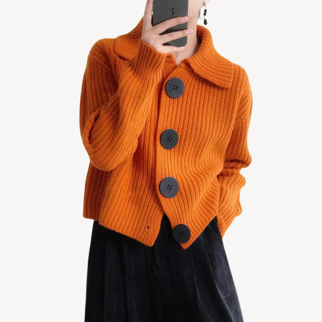 Soft Ladies Button Front Cardigan Sweater - OutfitLondon