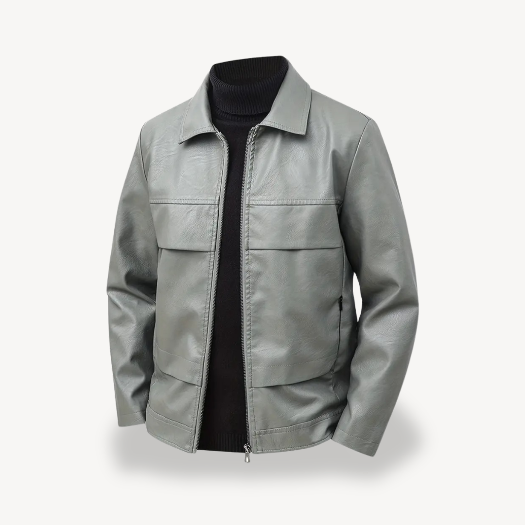 Vintage Style Synthetic Leather Coat - OutfitLondon
