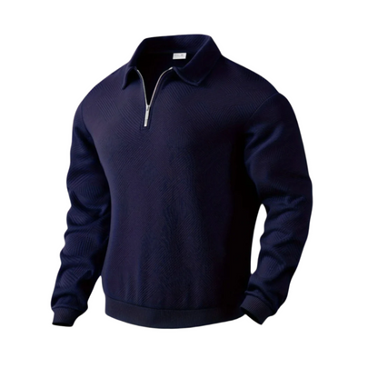 Warm Crew Neck Quarter Zip Sweater for Men