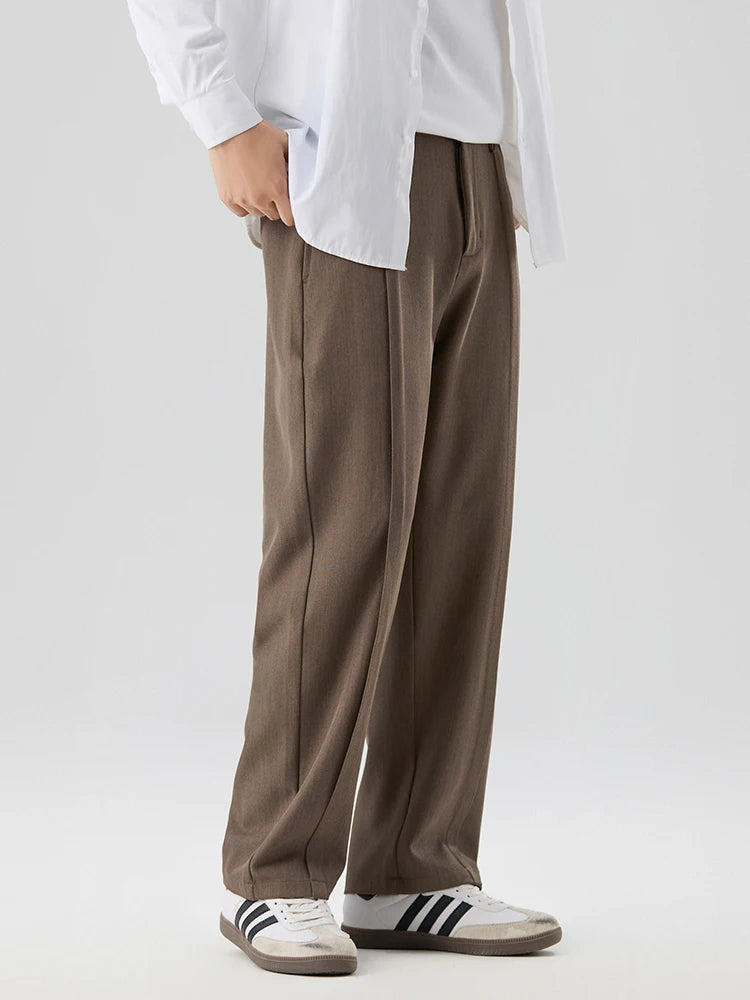 Relaxed Fit Mens Pleated Dress Pants - OutfitLondon