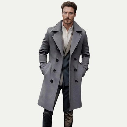 Warm Men's Double Breasted Wool Pea Coat