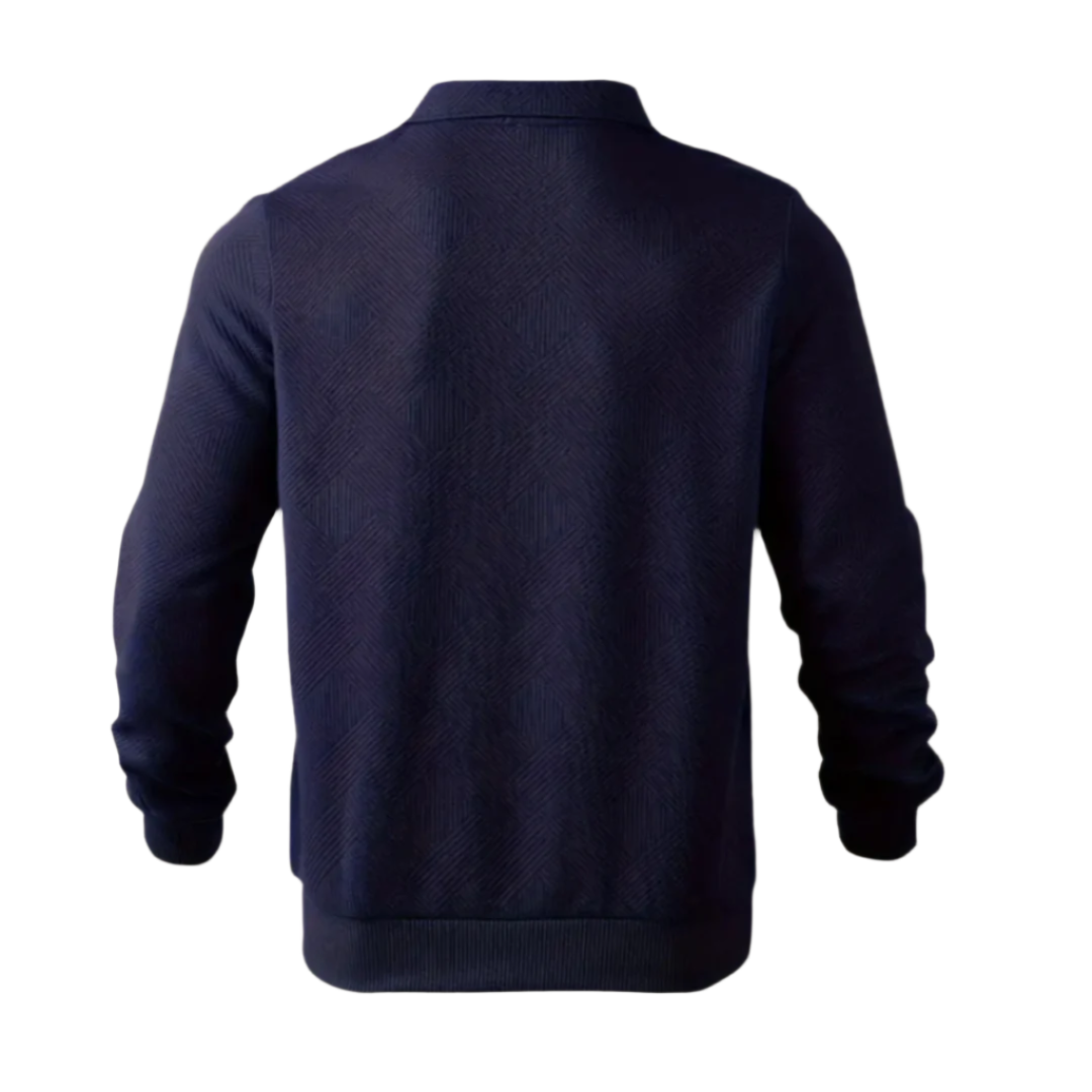 Warm Crew Neck Quarter Zip Sweater for Men