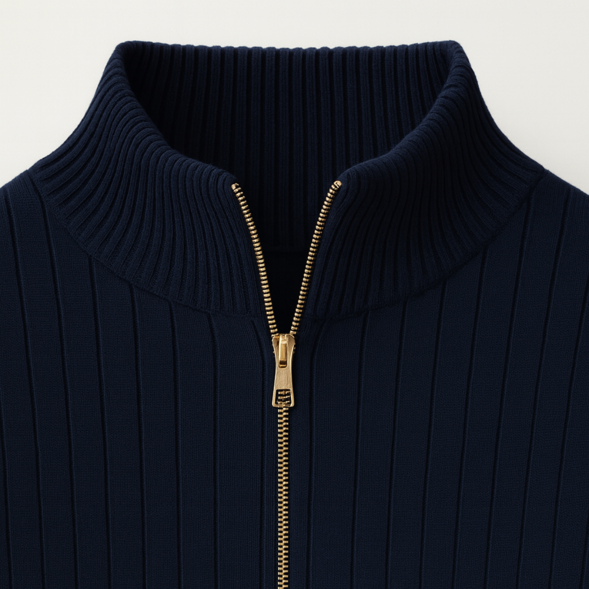 Textured Crew Neck Half Zip Sweater for Men