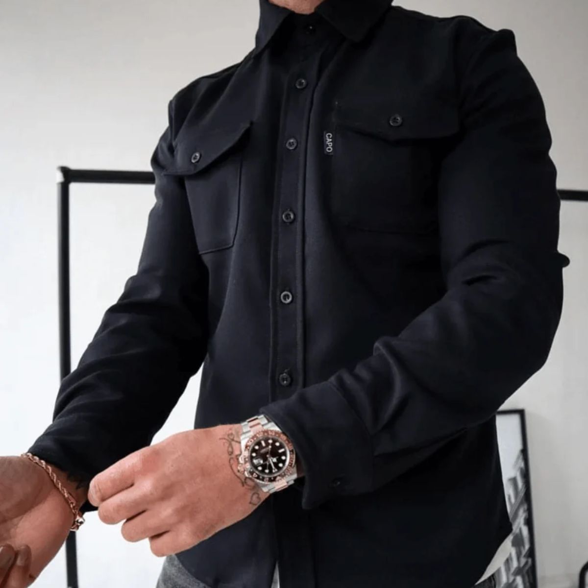 Relaxed Fit Mens Casual Shirt Jacket