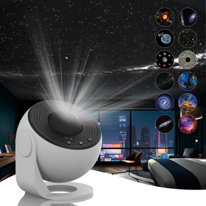Cosmic Night Sky Projector with Rotating Star Patterns