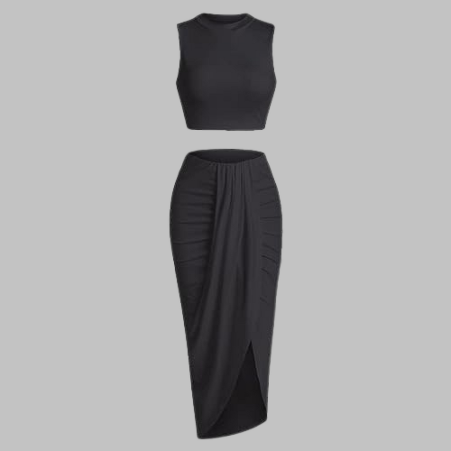 Flowy Ruffled Maxi Skirt Outfit Set
