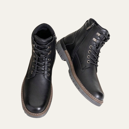 Tough Tactical Lace Up Ankle Boots with Rubber Sole - OutfitLondon