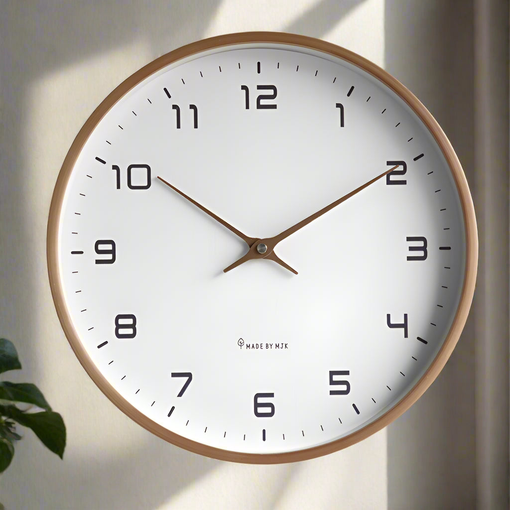 Classic Brown Wooden Wall Clock For Home Decor