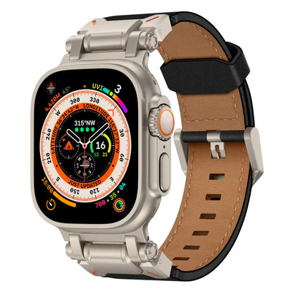 Genuine Leather Strap for Apple Watch with Silver Buckle