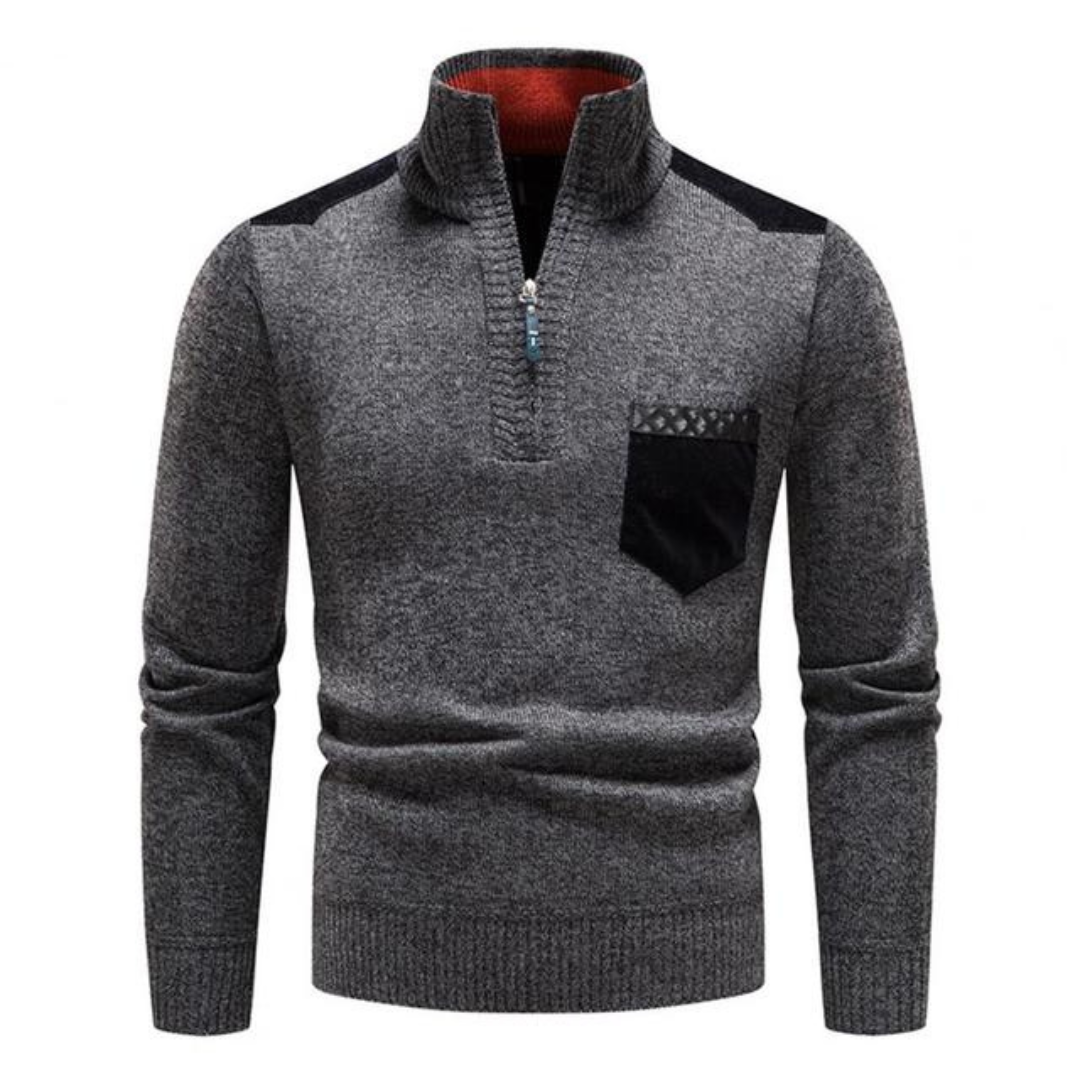 Relaxed Fit Men's Zip Up Sweater