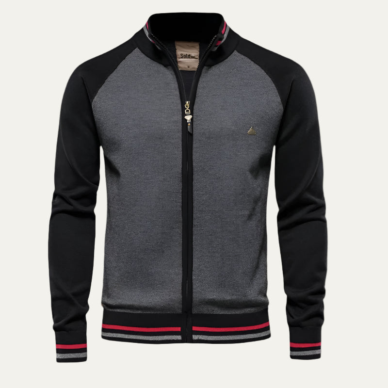 Men's Contrast Zip Up Sports Jacket