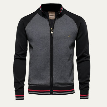 Men's Contrast Zip Up Sports Jacket
