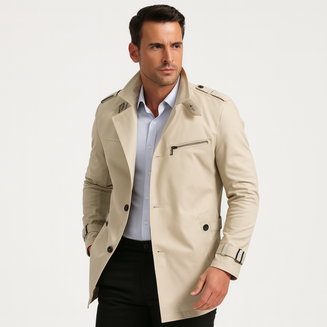 Classic Waterproof Mens Trench Overcoat - OutfitLondon