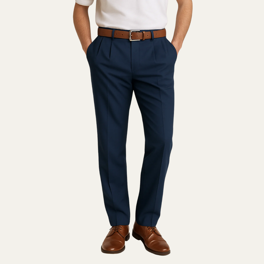 Men's Traditional Flat Front Dress Pants - OutfitLondon