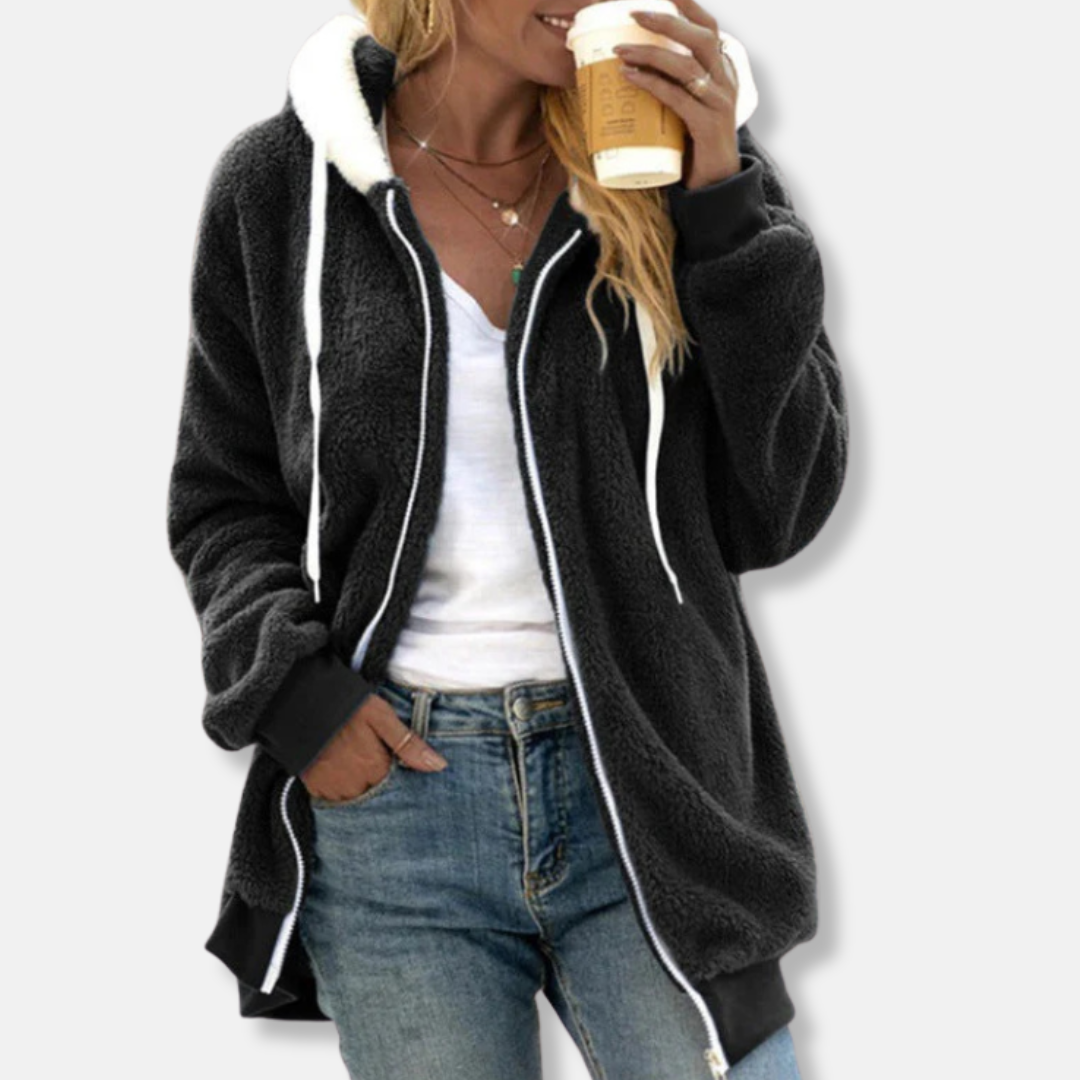 Relaxed Fit Zip Up Hoodie Jacket