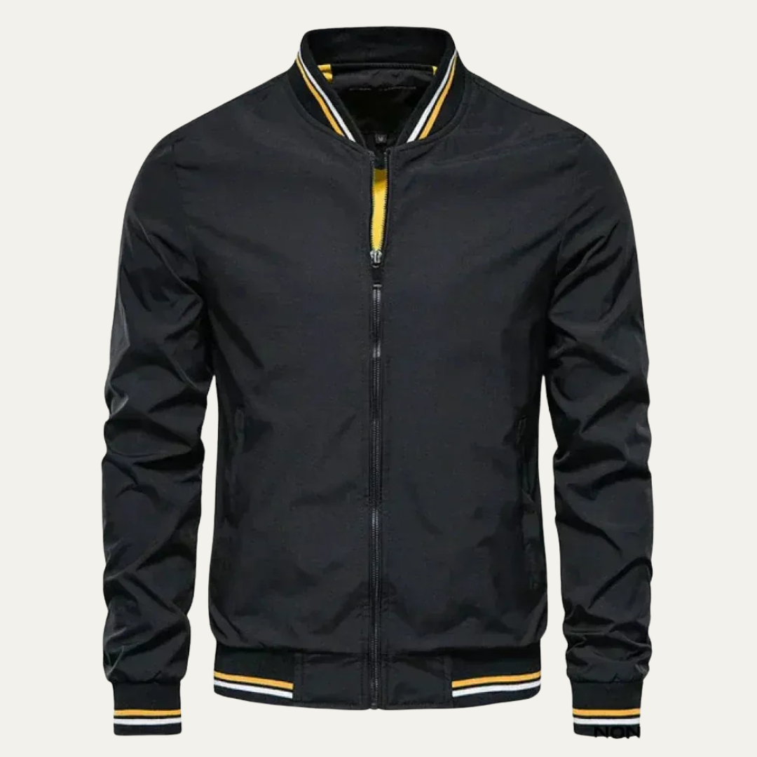 Men's Classic Patterned Zipper Bomber Jacket