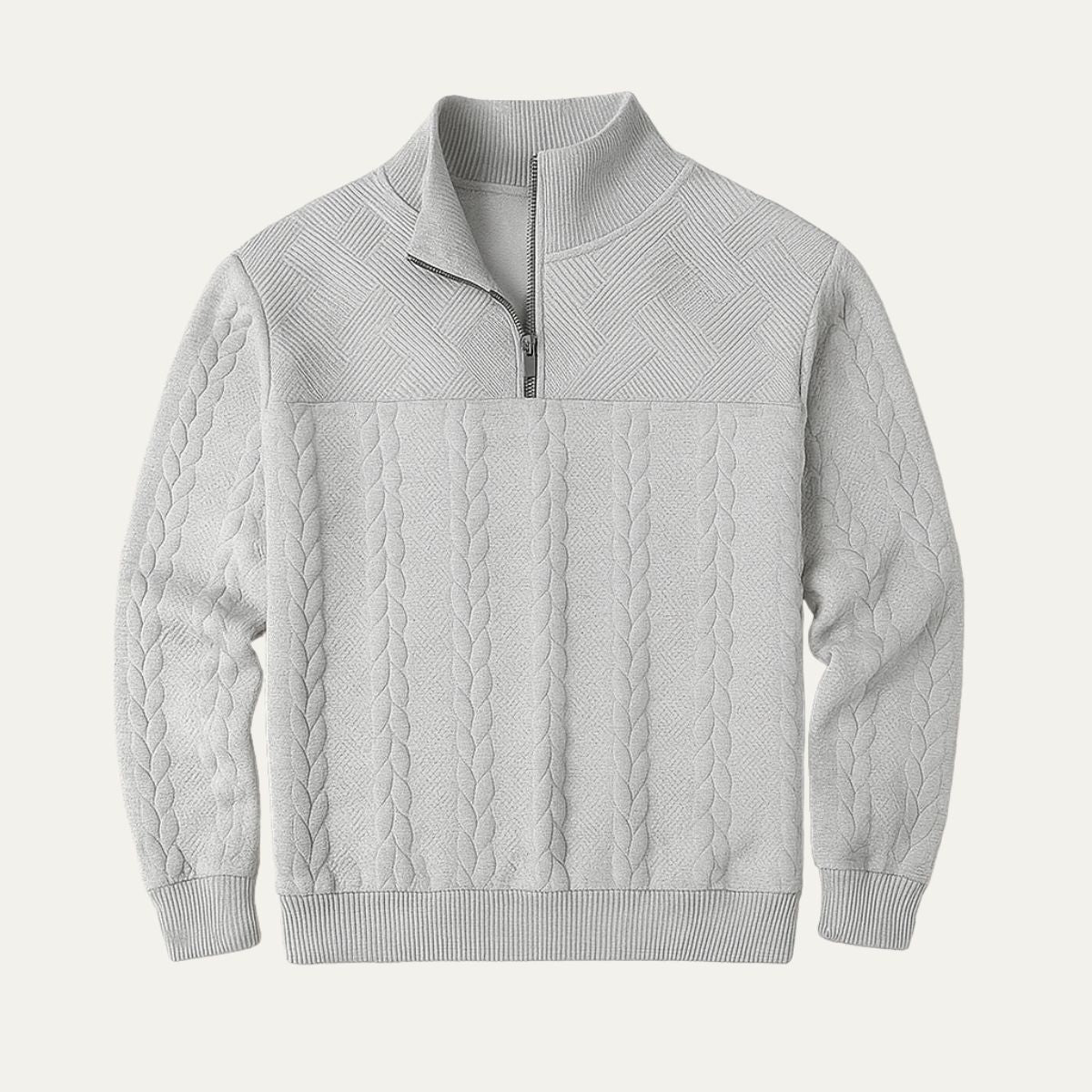 Classic Crew Neck Men's Cable Knit Sweater