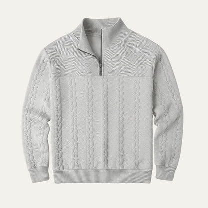 Classic Crew Neck Men's Cable Knit Sweater