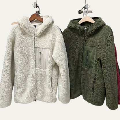 Warm Men's Fleece Hoodie Zip Up Jacket
