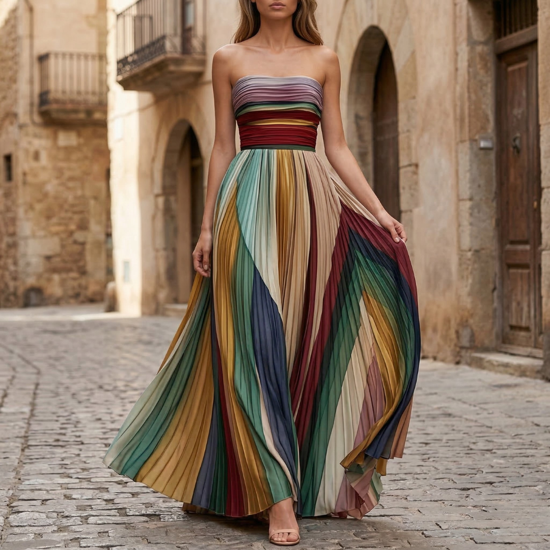 Elegant Sleeveless Floor Length Evening Dress - OutfitLondon