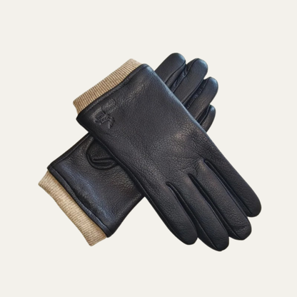 Insulated Men's Leather Winter Driving Gloves - OutfitLondon