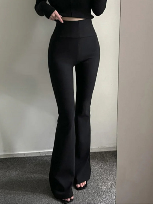 Relaxed Fit High Waisted Loose Leg Women's Pants - OutfitLondon